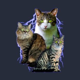 Lightning Cats - Vintage 90's Animal Design (it is so cool) T-Shirt