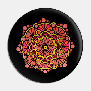 Brightly Colored Mandala Pin