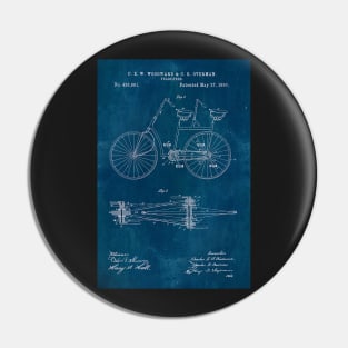 Blueprint Tandem Bicycle Patent Pin