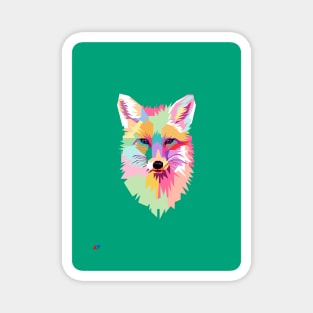 Wolf Pop Art Green bg Magnet