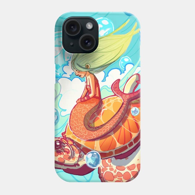 Mermaid with Turtle Phone Case by AshenShop