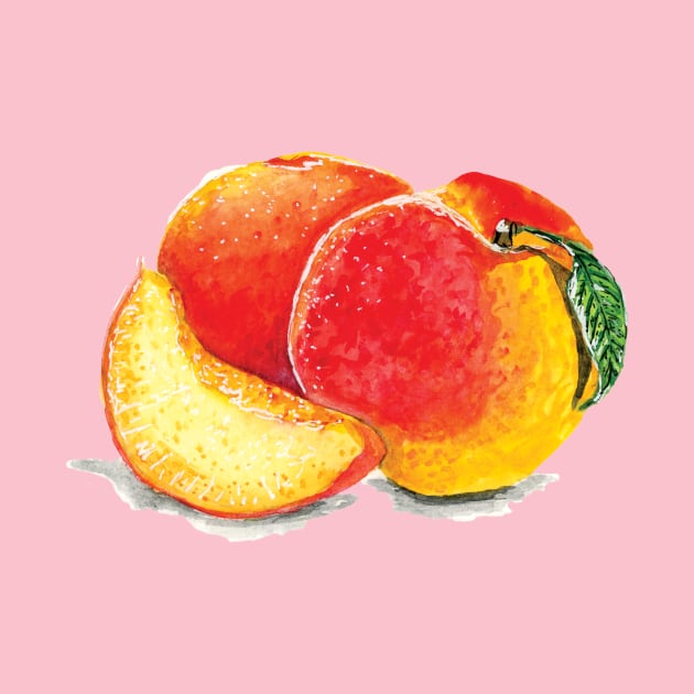 Watercolor Peaches by mpflies2