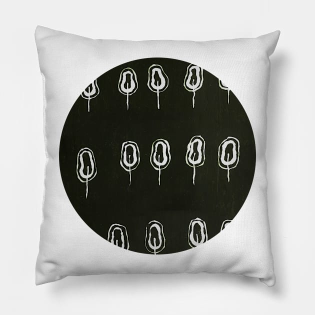 Seed and sprout (circle) Pillow by FJBourne