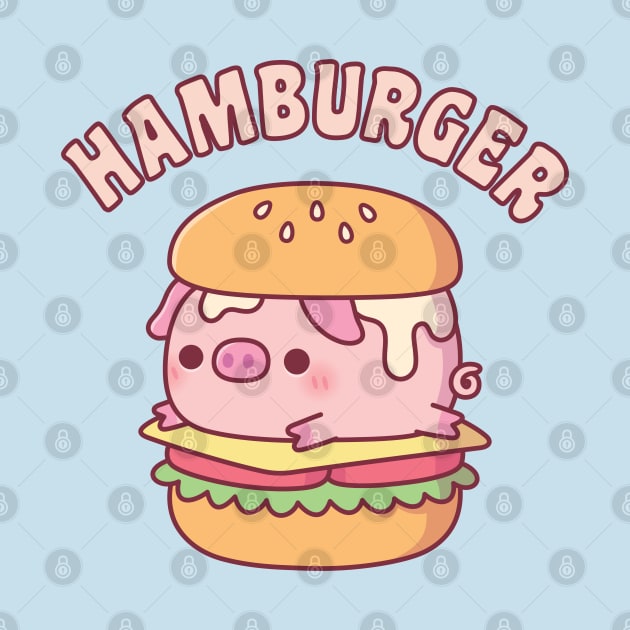 Cute Pig Hamburger Funny Pun by rustydoodle