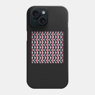 Azure blue, pink and dark blue retro geometrical semicircles pattern Phone Case