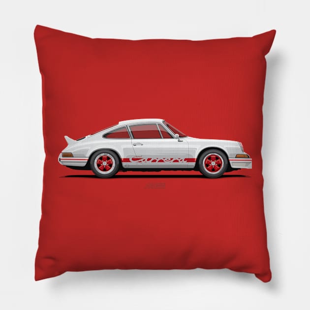 911 Carrera RS (901) White & Red Pillow by ARVwerks