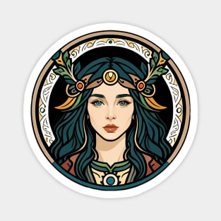 Icon of a Beautiful Druid Woman Magnet