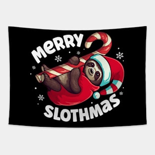 Merry Slothmas Christmas Funny Xmas Slot Lover Boys Girls Tapestry