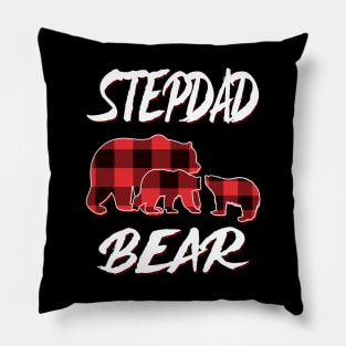 Stepdad Bear Red Plaid Christmas Pajama Matching Family Gift Pillow