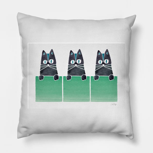 Cats in boxes Pillow by CatCoq