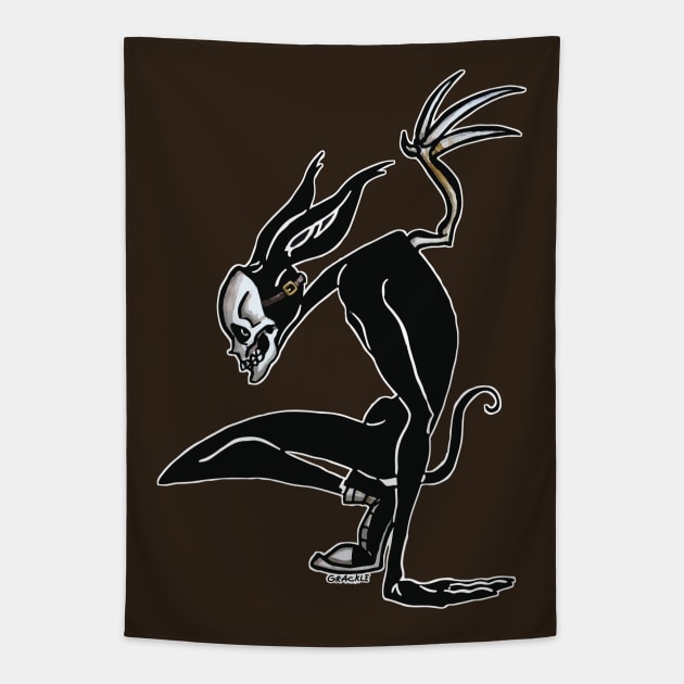 False Face Tapestry by Jan Grackle