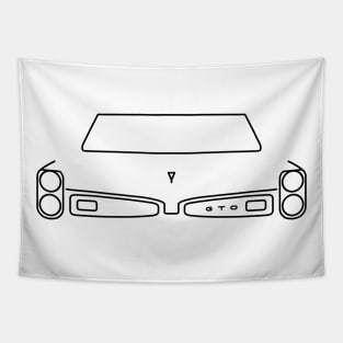 Pontiac GTO outline graphic (black) Tapestry