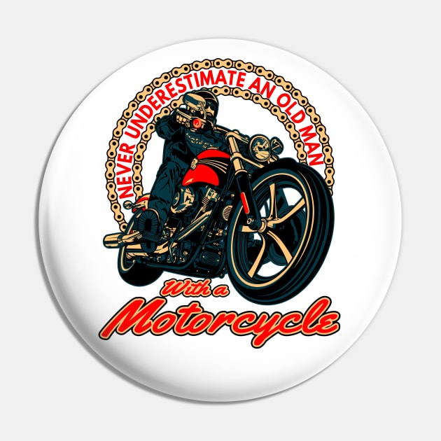 Never underestimate an old man,with a motorcycle,badass biker, funny motorcycle Pin by Lekrock Shop