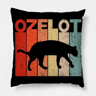 cute ocelot design art animal style retro vintage Pillow