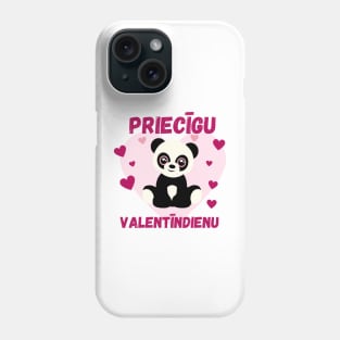 Latviski Priecīgu valentīndienu - Panda Phone Case