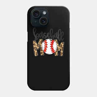 Mothers Day Baseball Mom Leopard Game Day Vibes T Ball Mom Phone Case