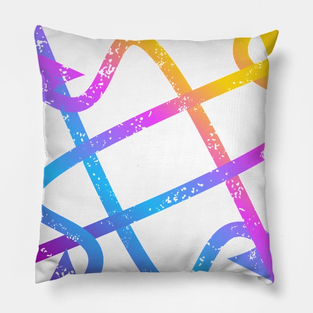 colorful abstract arrow illustration Pillow by meisuseno