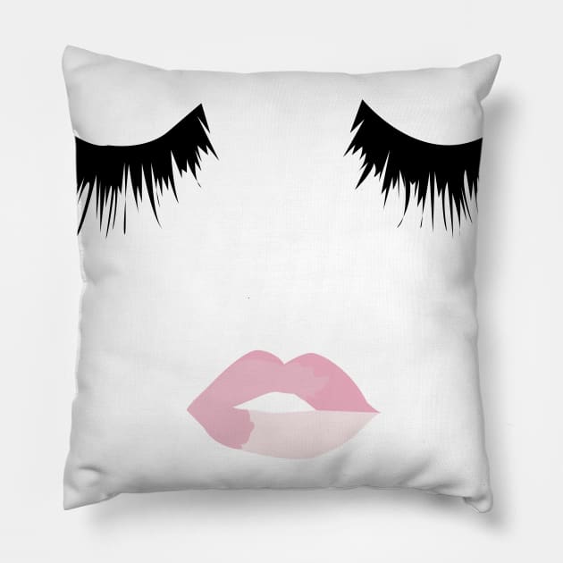 Lash Lip Print Pillow by mariansar