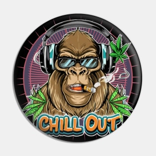 Chill Out: Hip Hop Gorilla Art Piece Pin