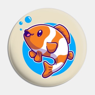 Cute Clownfish Swimming Cartoon Pin