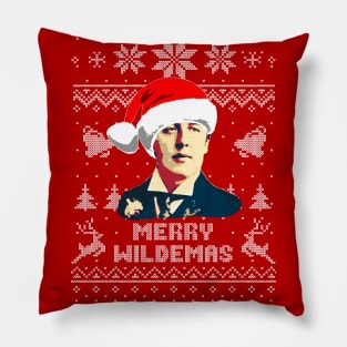 Oscar Wilde Merry Wildemas Pillow