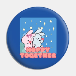 Cute Bunny Happy Together Pin