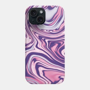 Groovy 70s Marbling Swirls in purple and pink 3 Phone Case