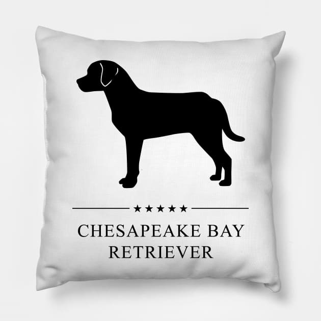Chesapeake Bay Retriever Black Silhouette Pillow by millersye