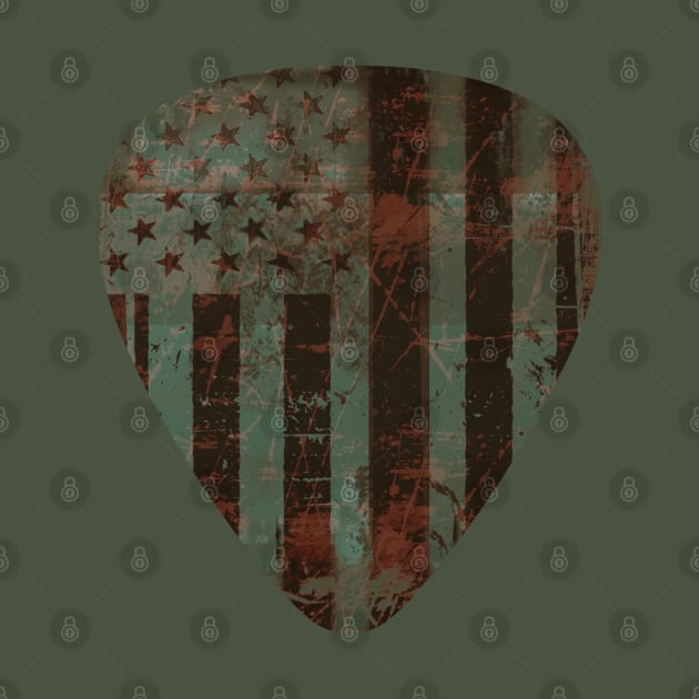 Military American Flag Guitar pick by Scar