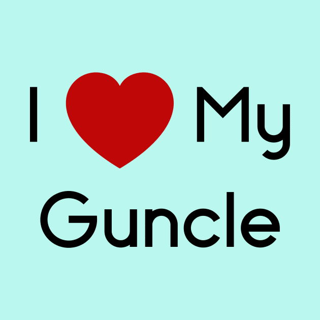 I Love My Guncle Gay Uncle Red Heart T-Shirt by LittleBean