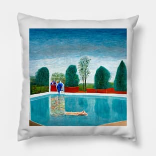 Man by pool Pillow