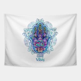 good vibes Hamsa Hand Tapestry