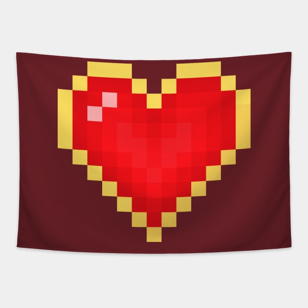 heart in 8 bit style Tapestry by MushroomEye