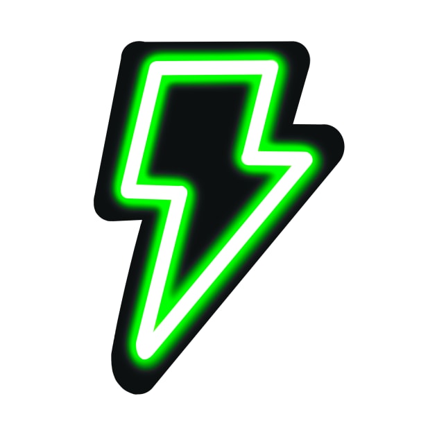 Neon Green Lightning Bolt by CalliesArt