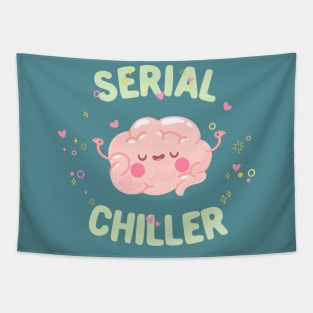 Serial chiller brain typography Tapestry