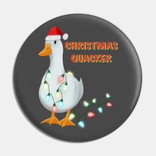 Christmas Quacker. Funny Xmas Pin