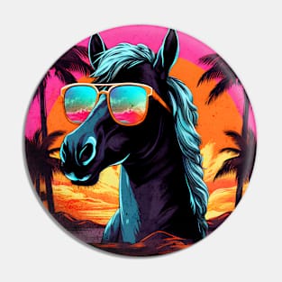 Retro Wave Canadian Horse Pin