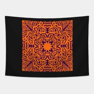 Orange and Purple Pattern Tapestry