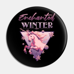 Enchanted Winter 80s Retro Unicorn Pin