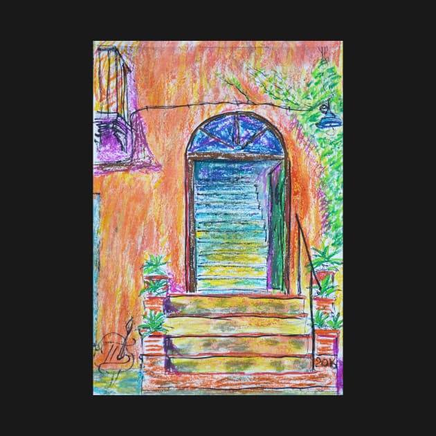 Oil Pastels Sketch - Farmhouse Entrance. 2016 by IgorPozdnyakov