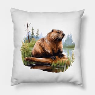 I Love Beaver Pillow