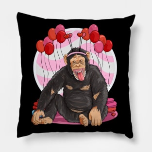 Chimpanzee Valentines Day Heart Chimp Love Pillow