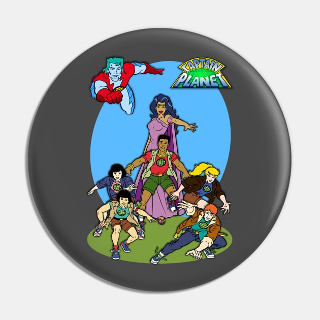 Captain Planet Group 2 Pin by BigOrangeShirtShop