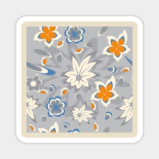 Floral pattern with flowers and leaves Magnet