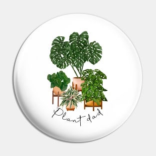 Plant Dad, House Plants Collection Illustration Pin