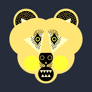 Grizzly Bear Face, Pale Yellow tones T-Shirt