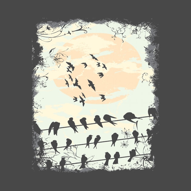 Birds, SUN SHINE by BlackSideDesign