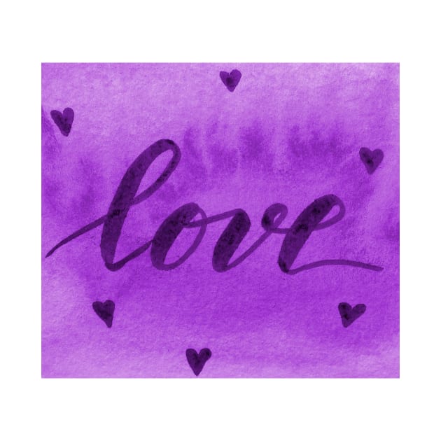 Valentine's Day Watercolor Love – purple by wackapacka