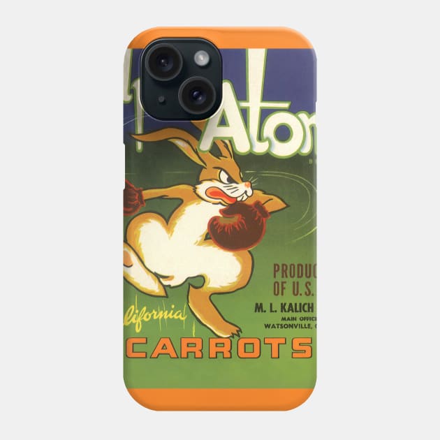 Vintage Up n' Atom Carrots Fruit Crate Label Phone Case by MasterpieceCafe