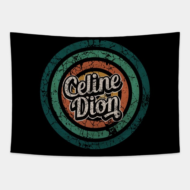 Celine Dion // Retro Circle Crack Vintage Tapestry by People Mask